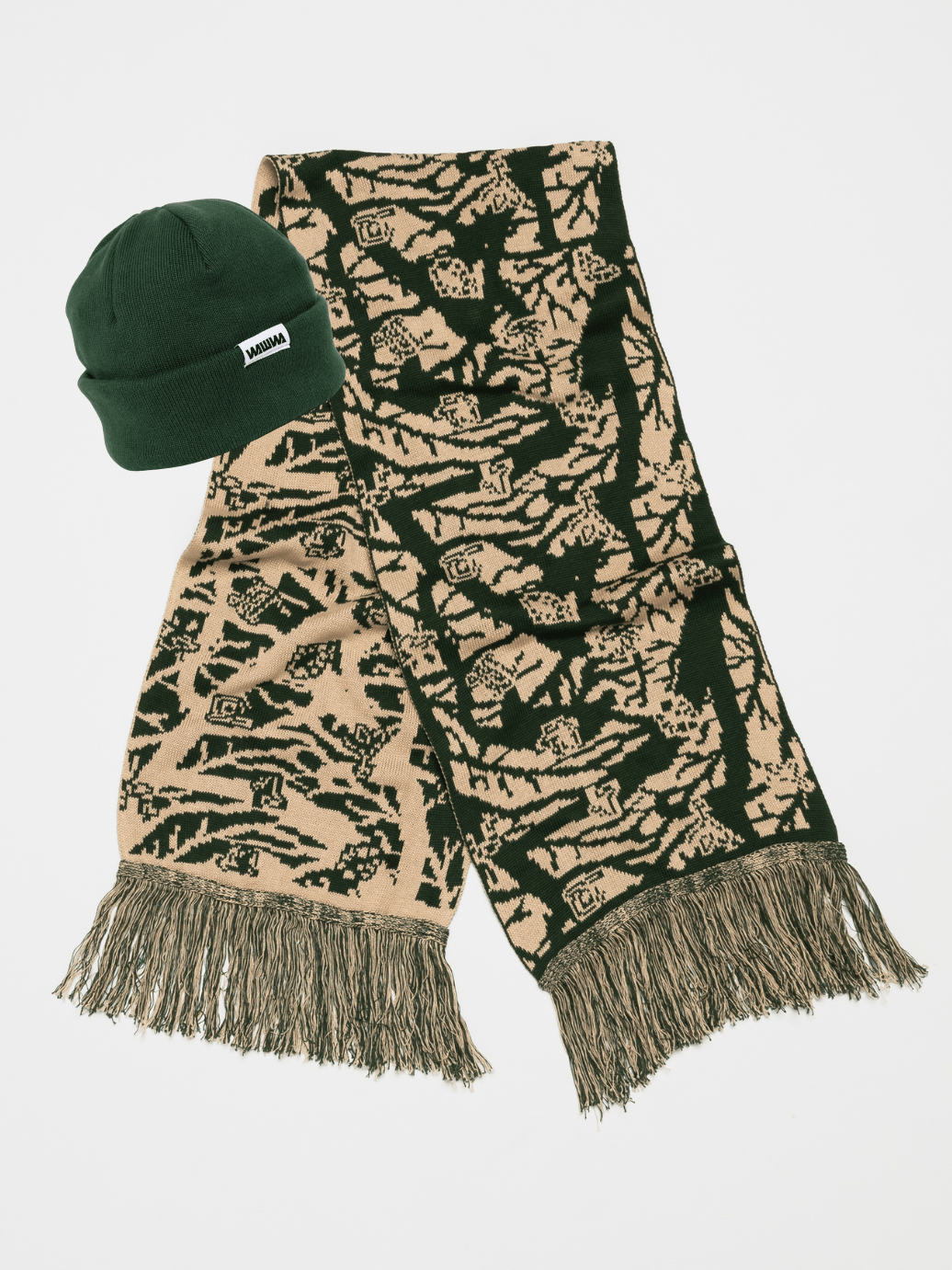 Bamba Scarf & Mill Beanie Set - Bottle Green