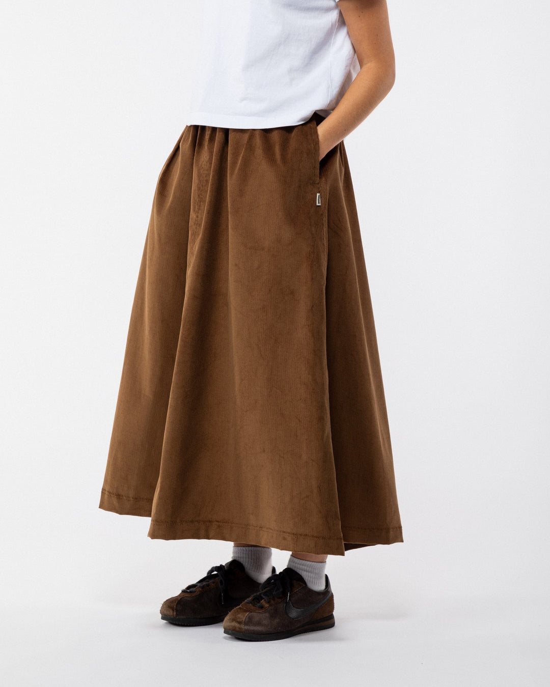 Ayla A-Line Skirt - Tan Brown