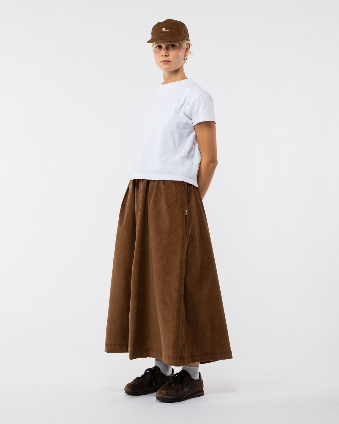 Ayla A-Line Skirt - Tan Brown