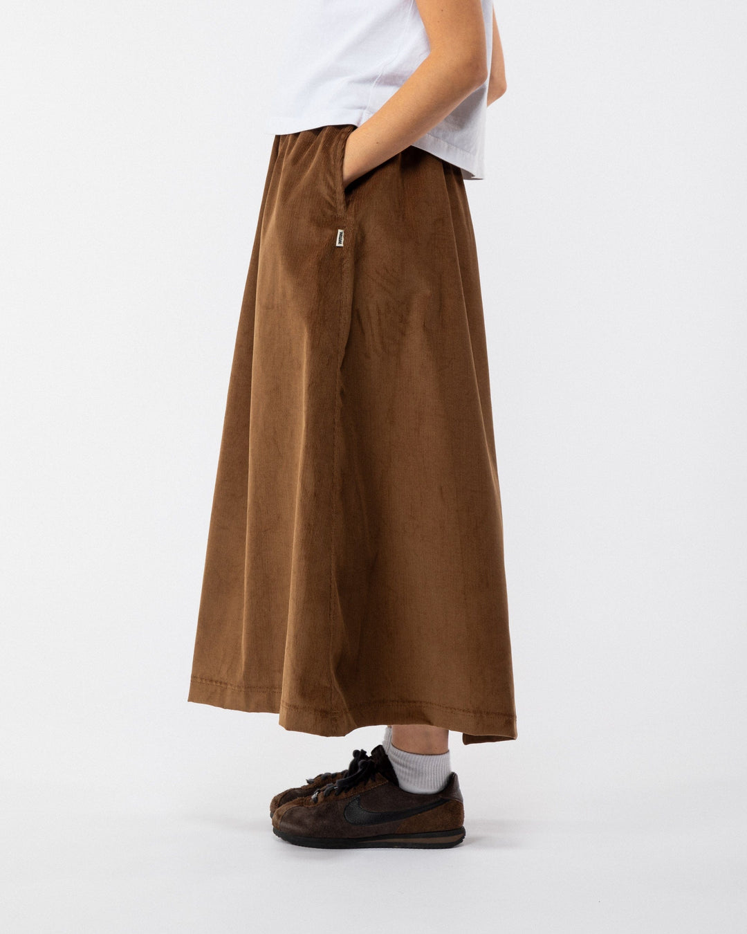 Ayla A-Line Skirt - Tan Brown