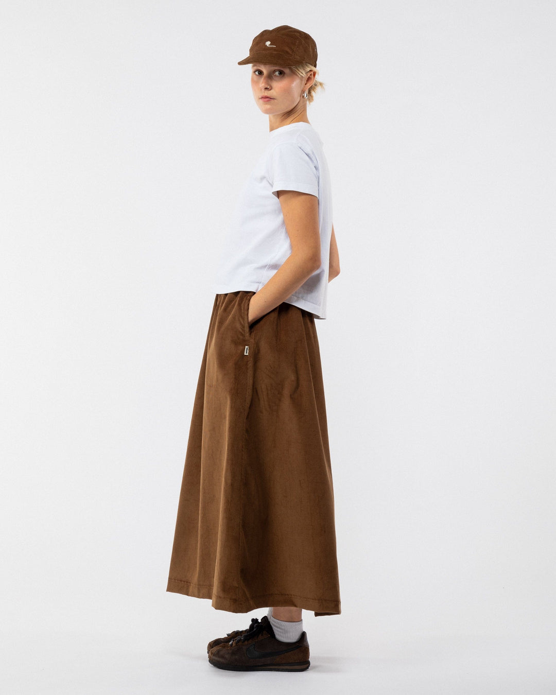 Ayla A-Line Skirt - Tan Brown