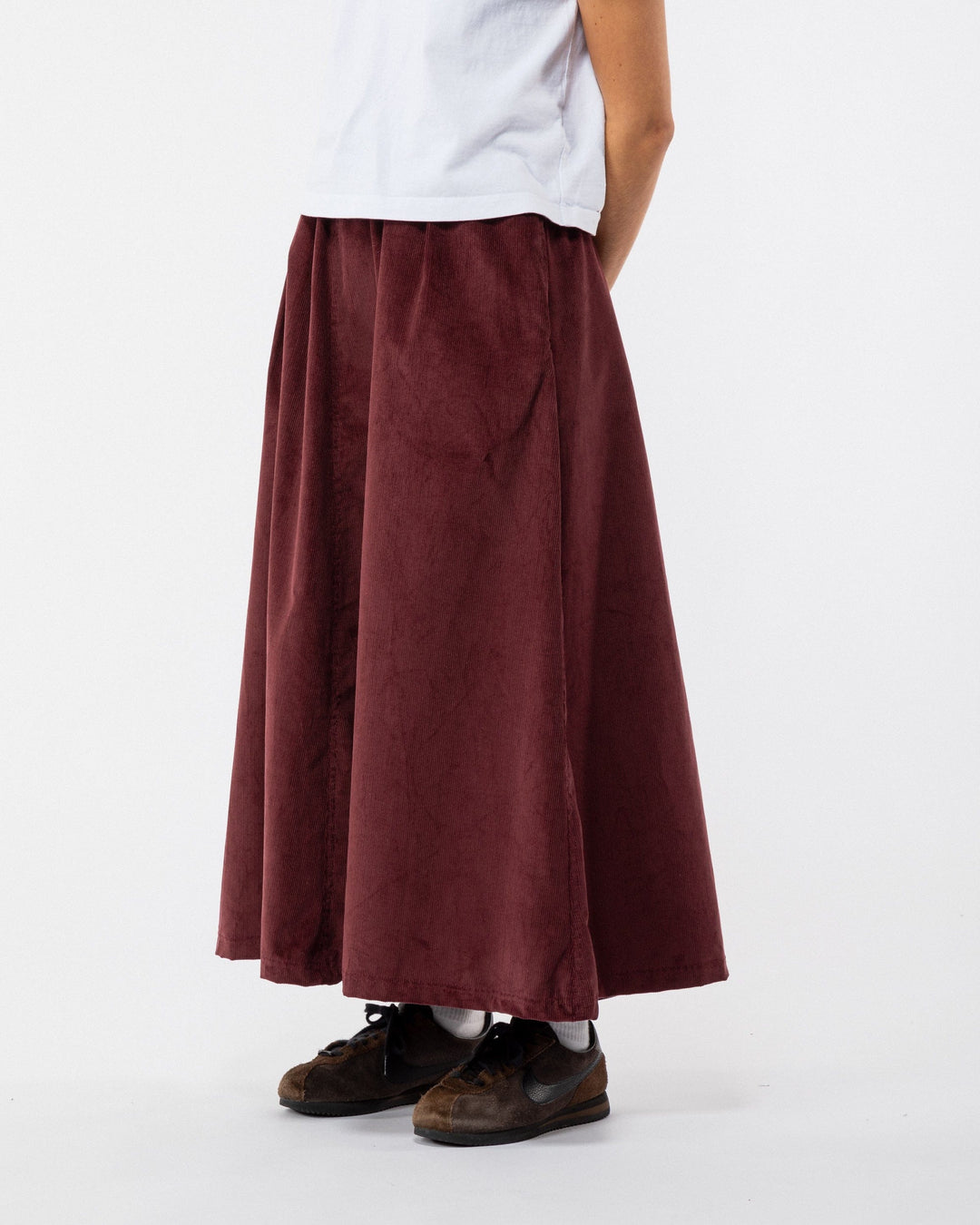 Corduroy A Line Skirt - Berry