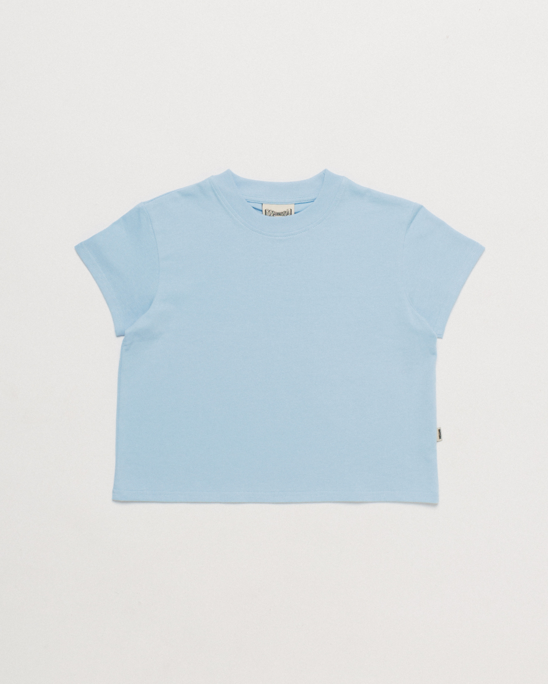 Mid-Weight Cropped Organic T-Shirt - Sky Blue