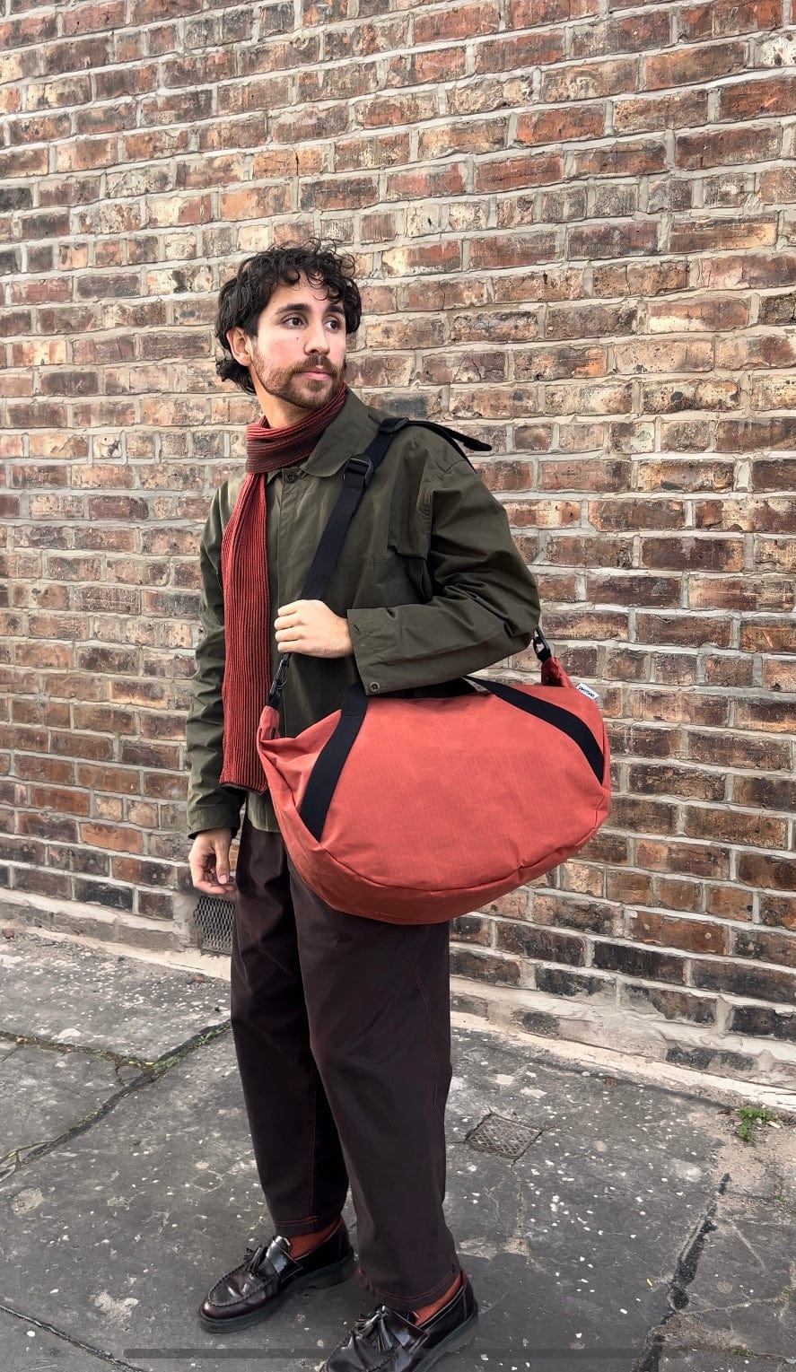 Water Resistant Duffle Bag - Biscuit Orange