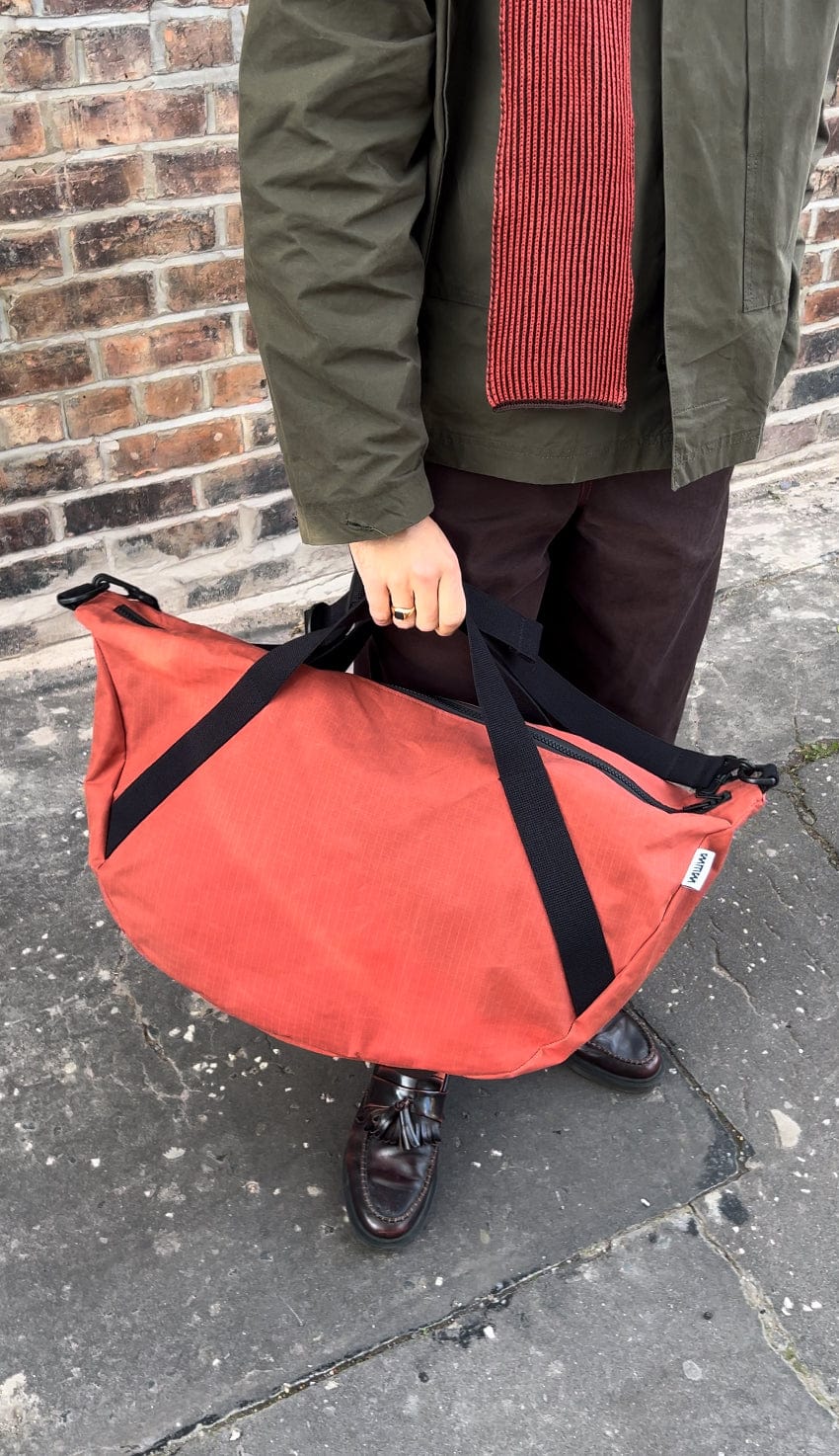 Water Resistant Duffle Bag - Biscuit Orange