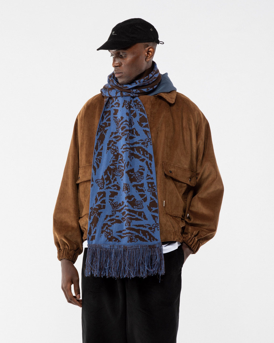 Bamba Scarf & Mill Beanie Set - Brown/Blue