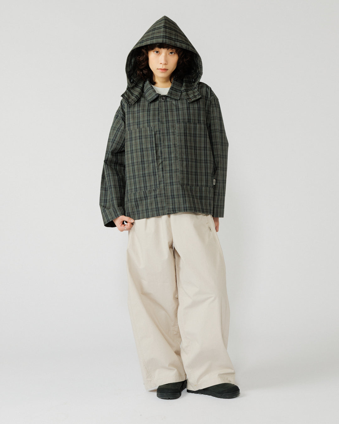 Detachable Hood - Charcoal Check