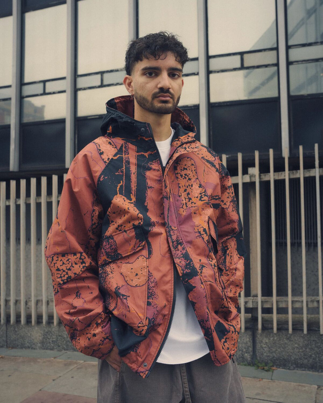 Roam Raglan Jacket - Abstract Brick Camo