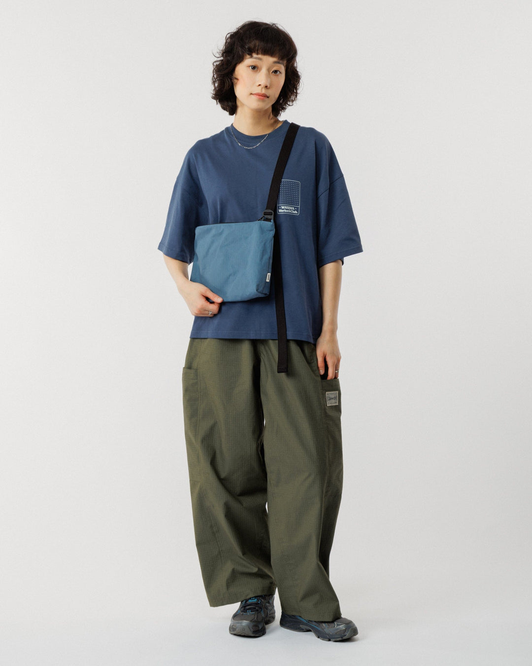 Mini Water Resistant Messenger Bag - Slate Blue