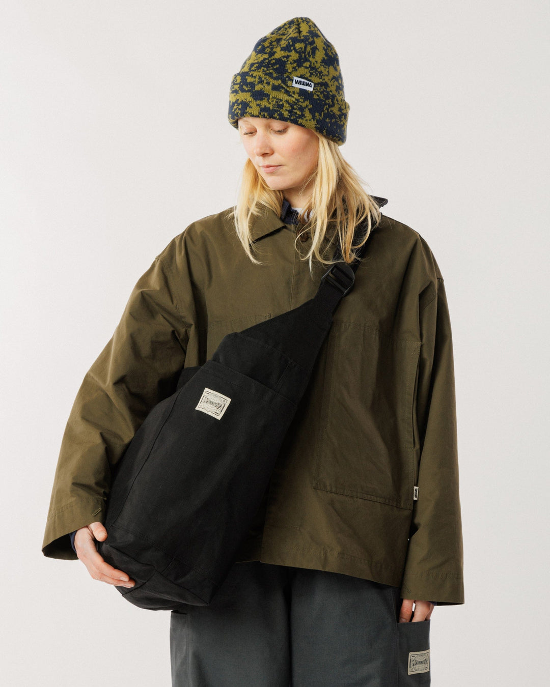 Water Resistant Studio Ripstop Crossbody Tote - Black