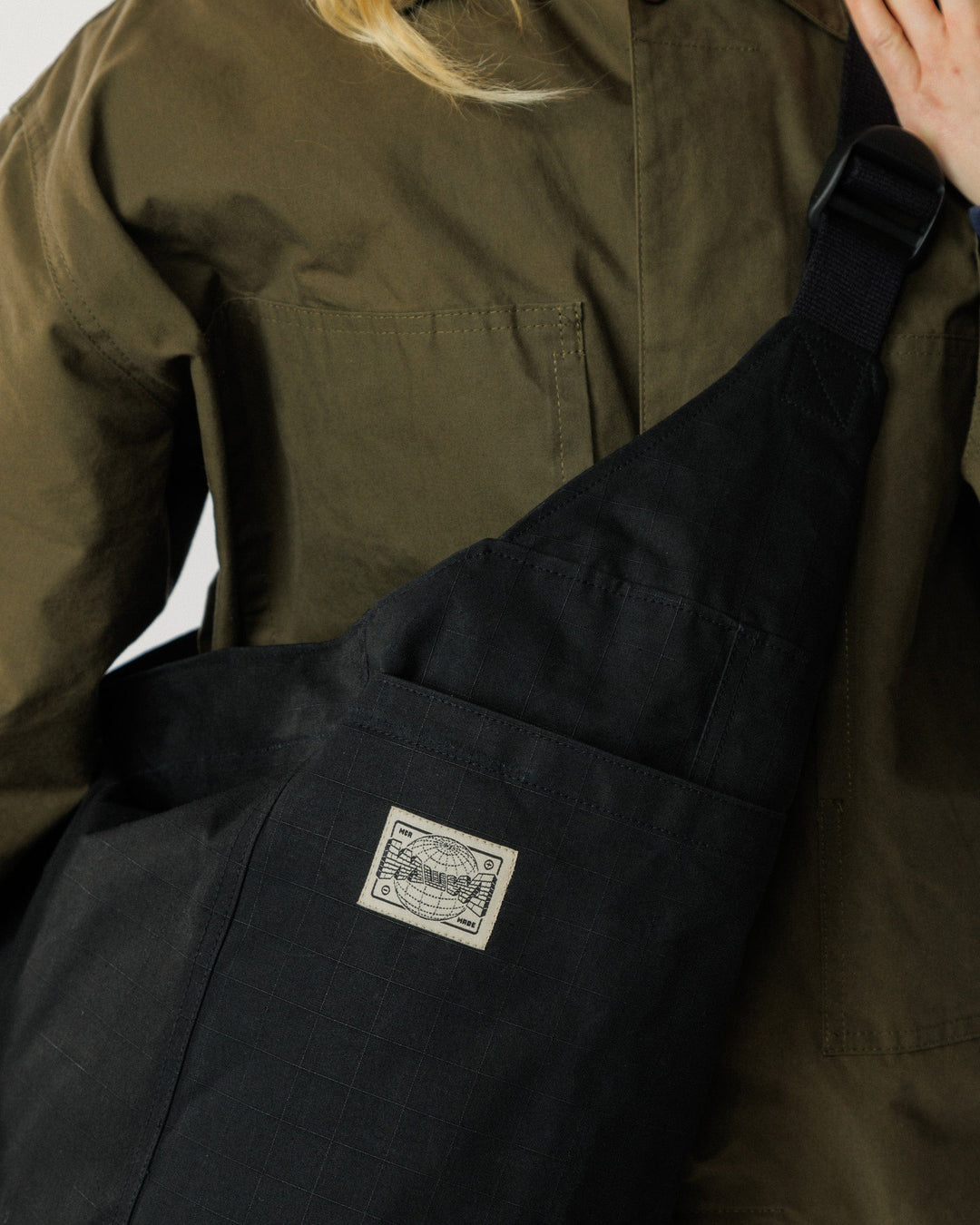 Water Resistant Studio Ripstop Crossbody Tote - Black