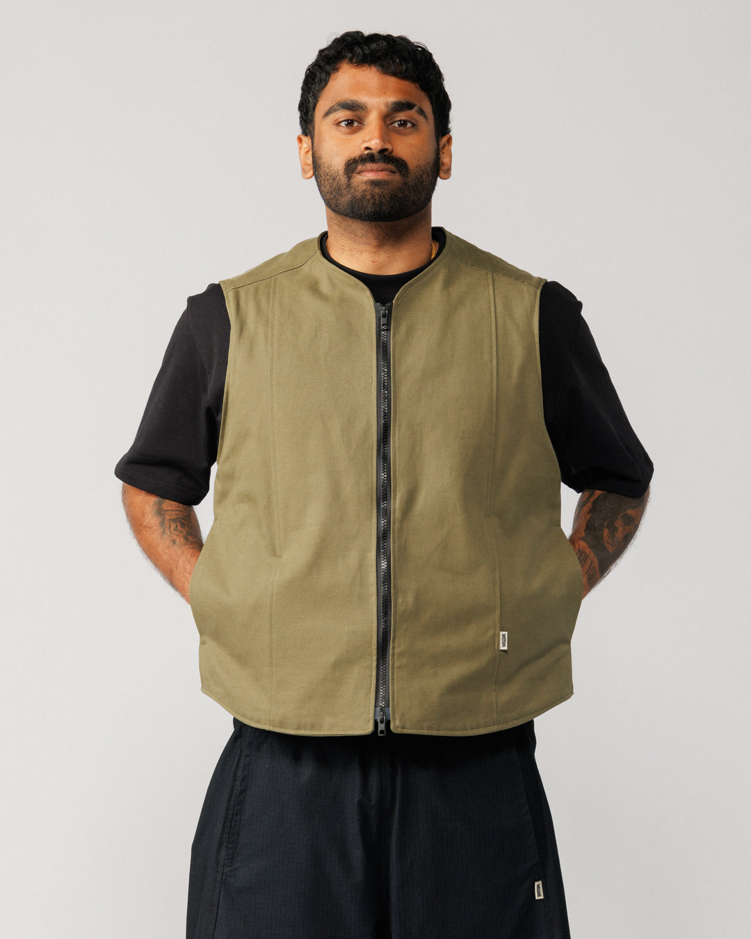 Multi-Pocket Mill Vest - Khaki Green