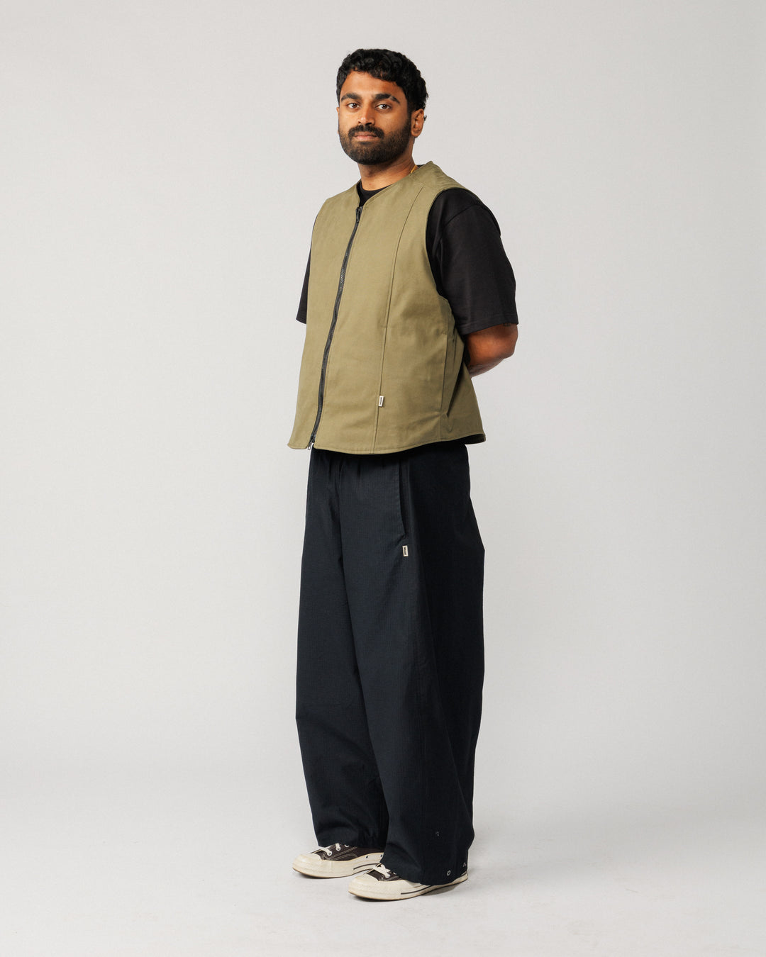 Multi-Pocket Mill Vest - Khaki Green