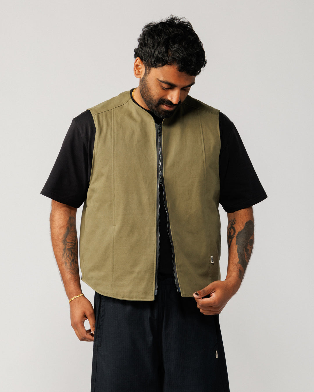 Multi-Pocket Mill Vest - Khaki Green