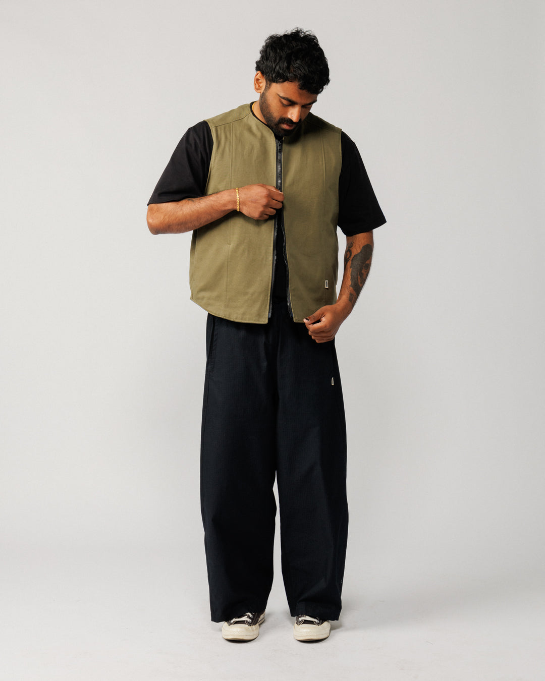 Multi-Pocket Mill Vest - Khaki Green