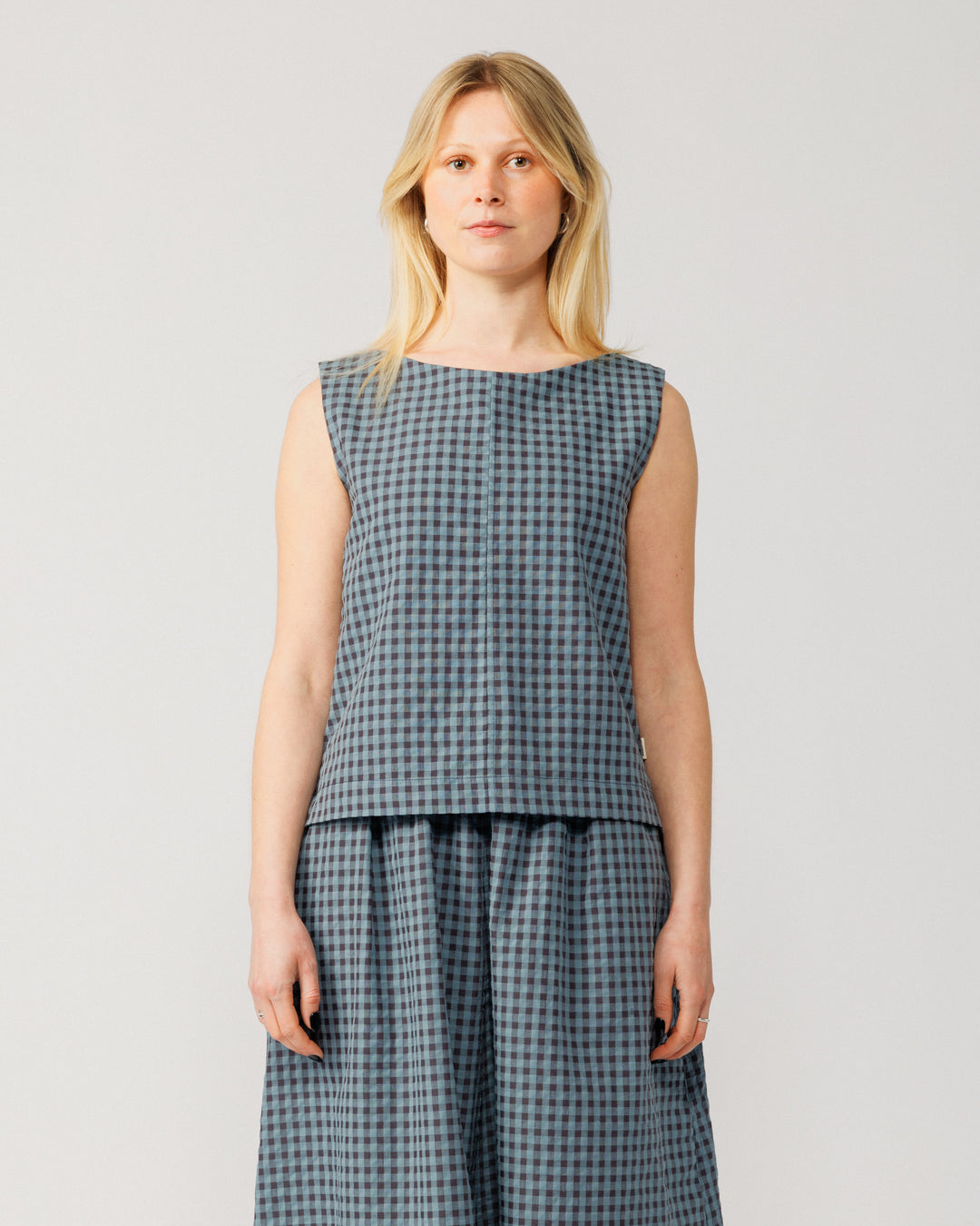 Aimee Top & Ayla Skirt Co-Ord - Navy Check
