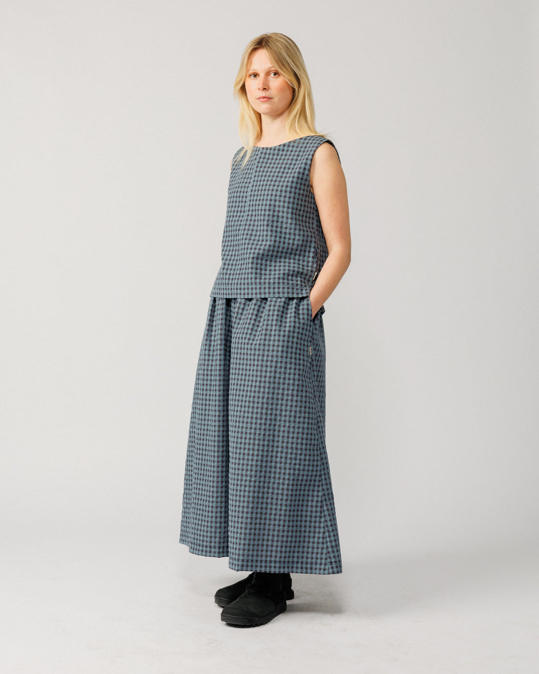 Aimee Top & Ayla Skirt Co-Ord - Navy Check