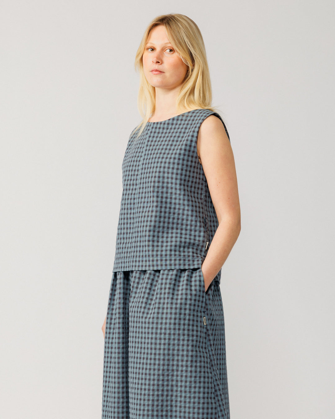 Aimee Top & Ayla Skirt Co-Ord - Navy Check