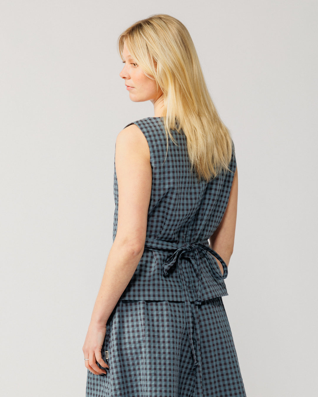 Aimee Top & Ayla Skirt Co-Ord - Navy Check