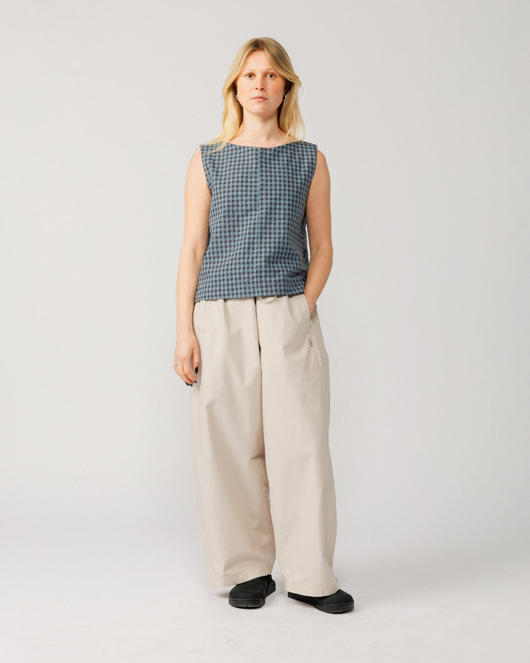 Aimee Top V2 - Navy Check