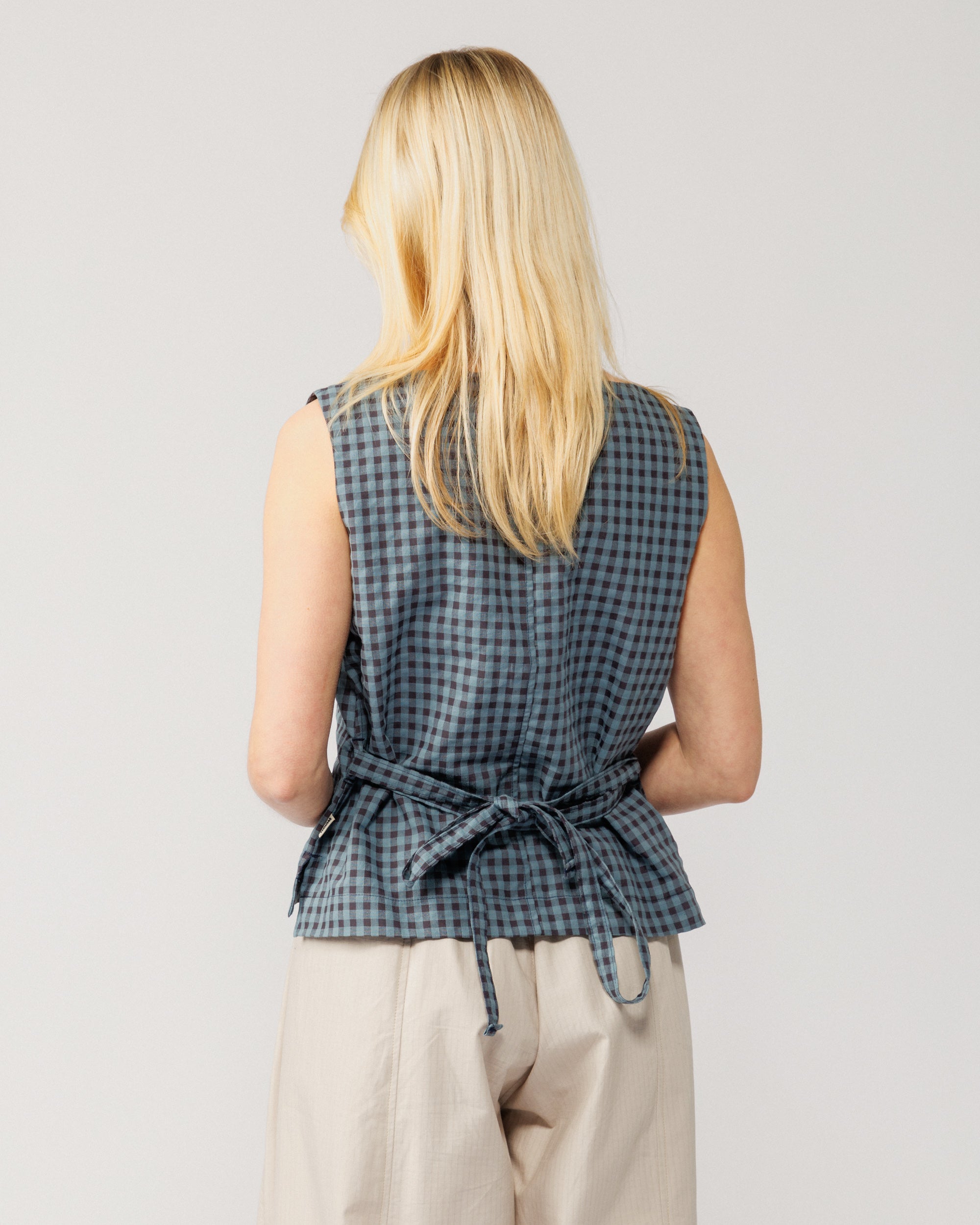 Aimee Top V2 - Navy Check – WAWWA Ф
