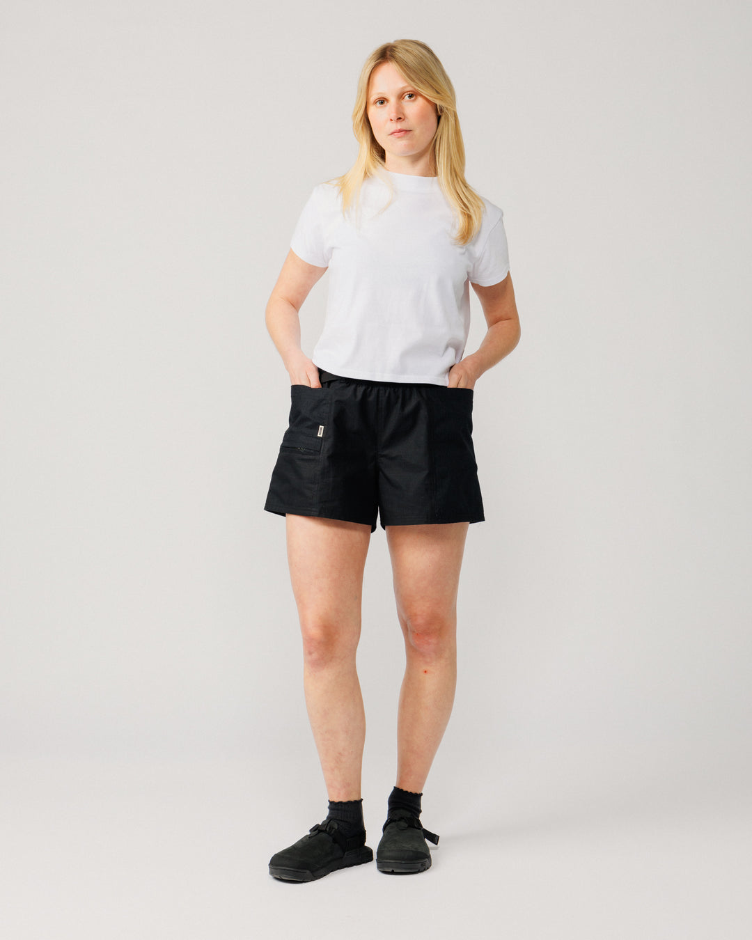 Ripstop Cropped Hiking Shorts - Black