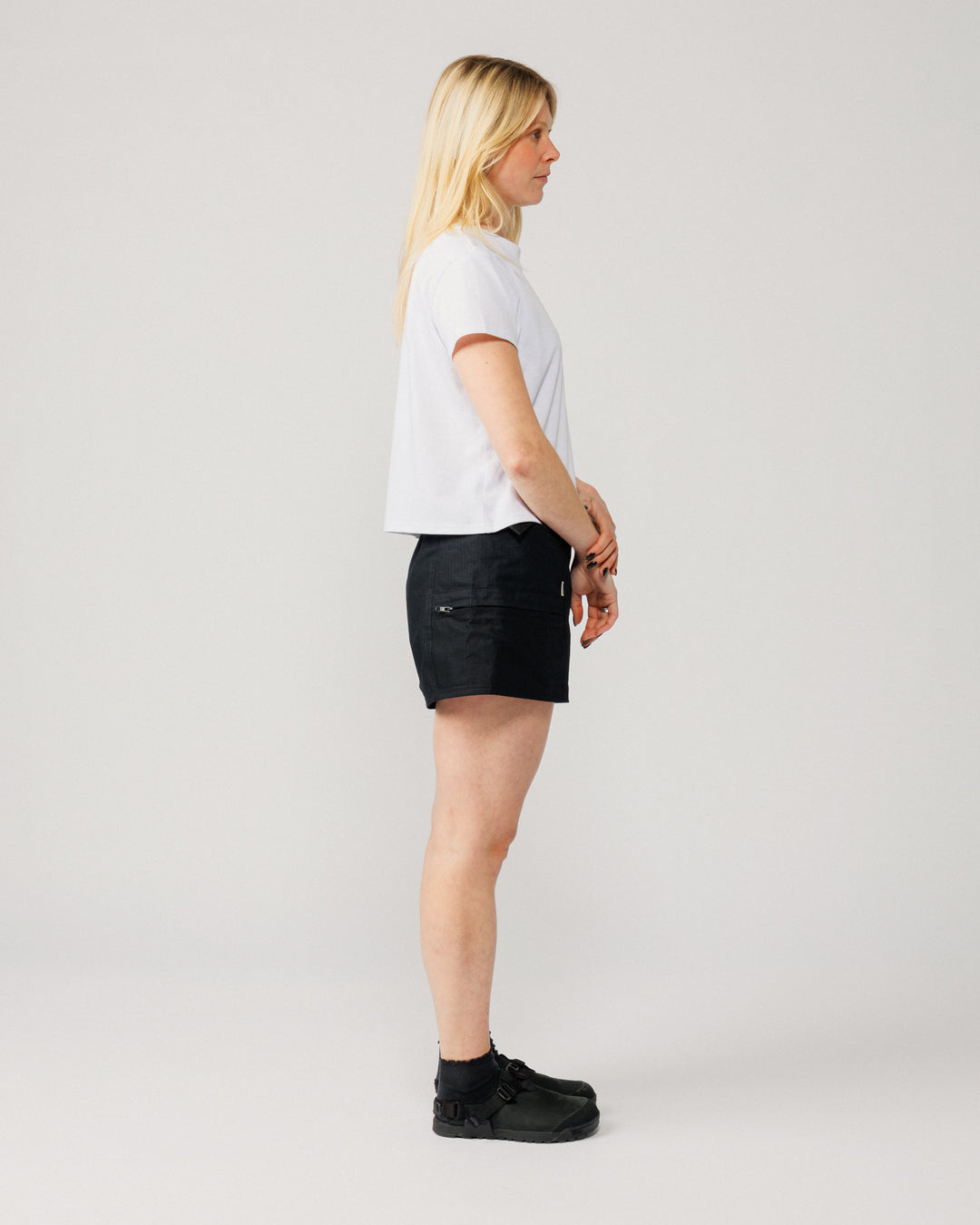Ripstop Cropped Hiking Shorts - Black