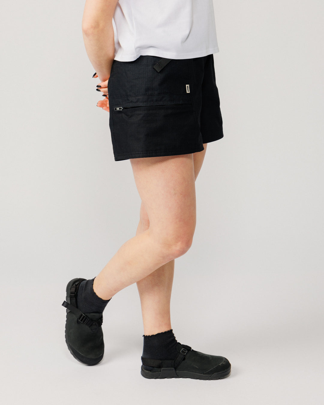 Ripstop Cropped Hiking Shorts - Black