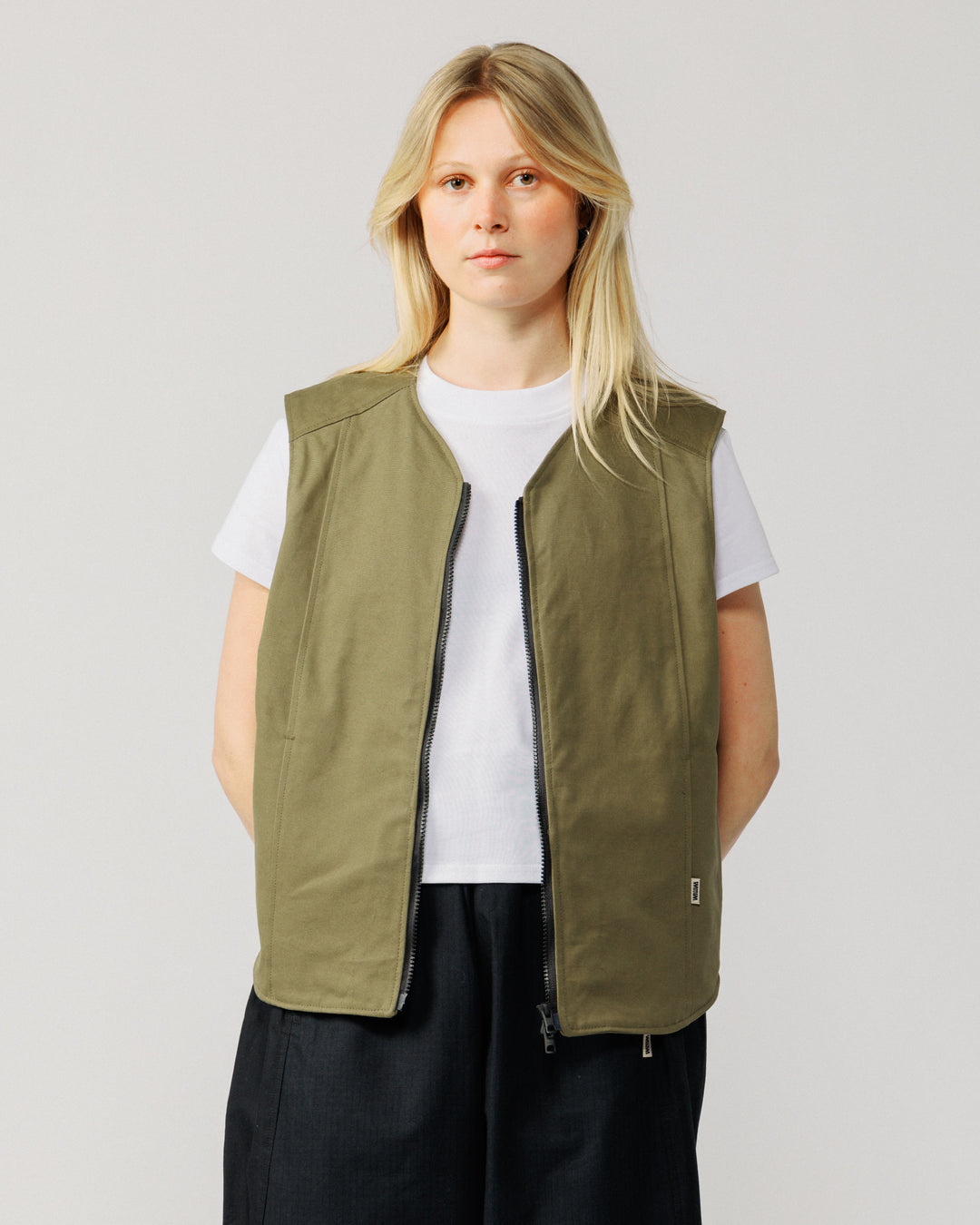 Multi-Pocket Mill Vest - Khaki Green