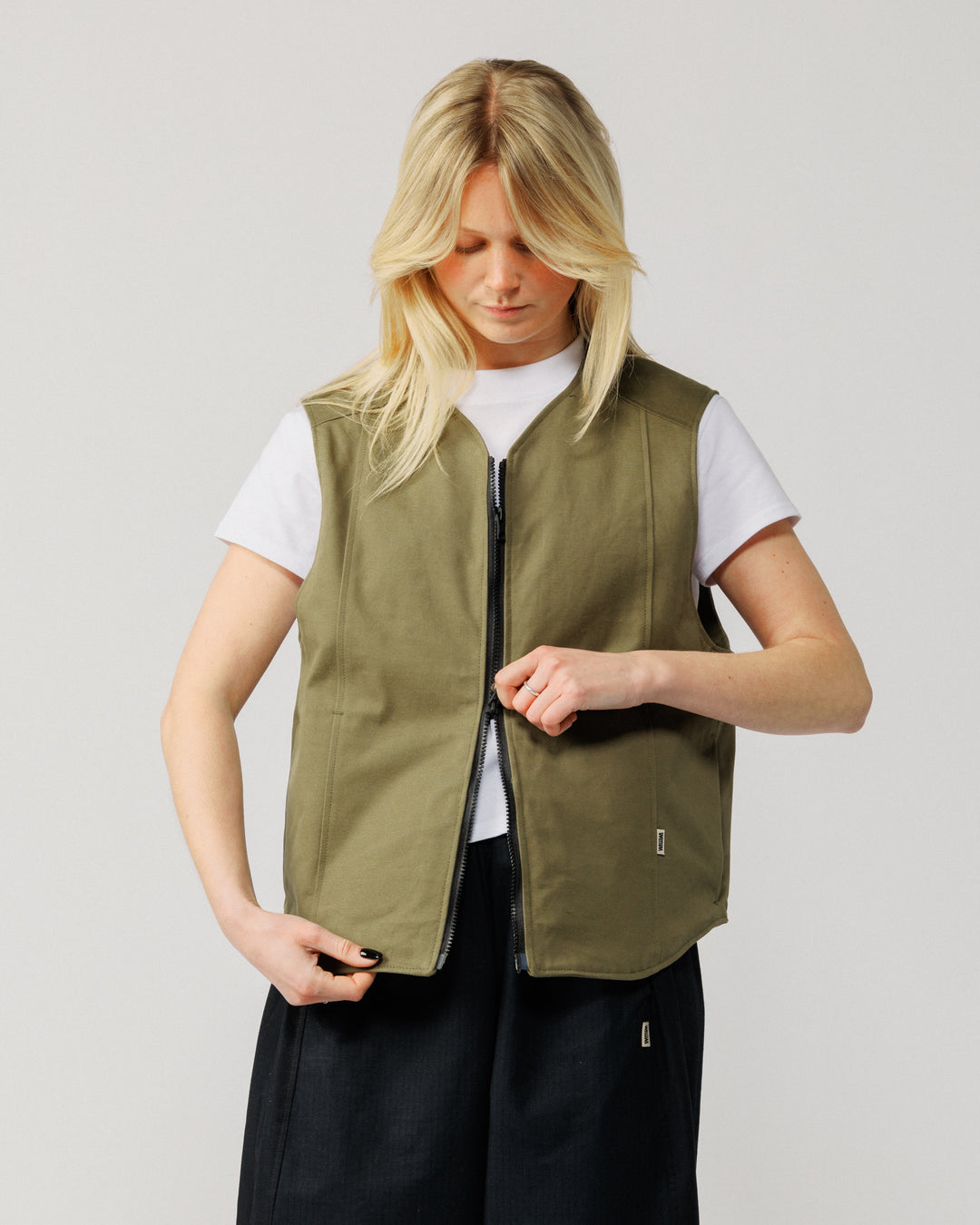 Multi-Pocket Mill Vest - Khaki Green