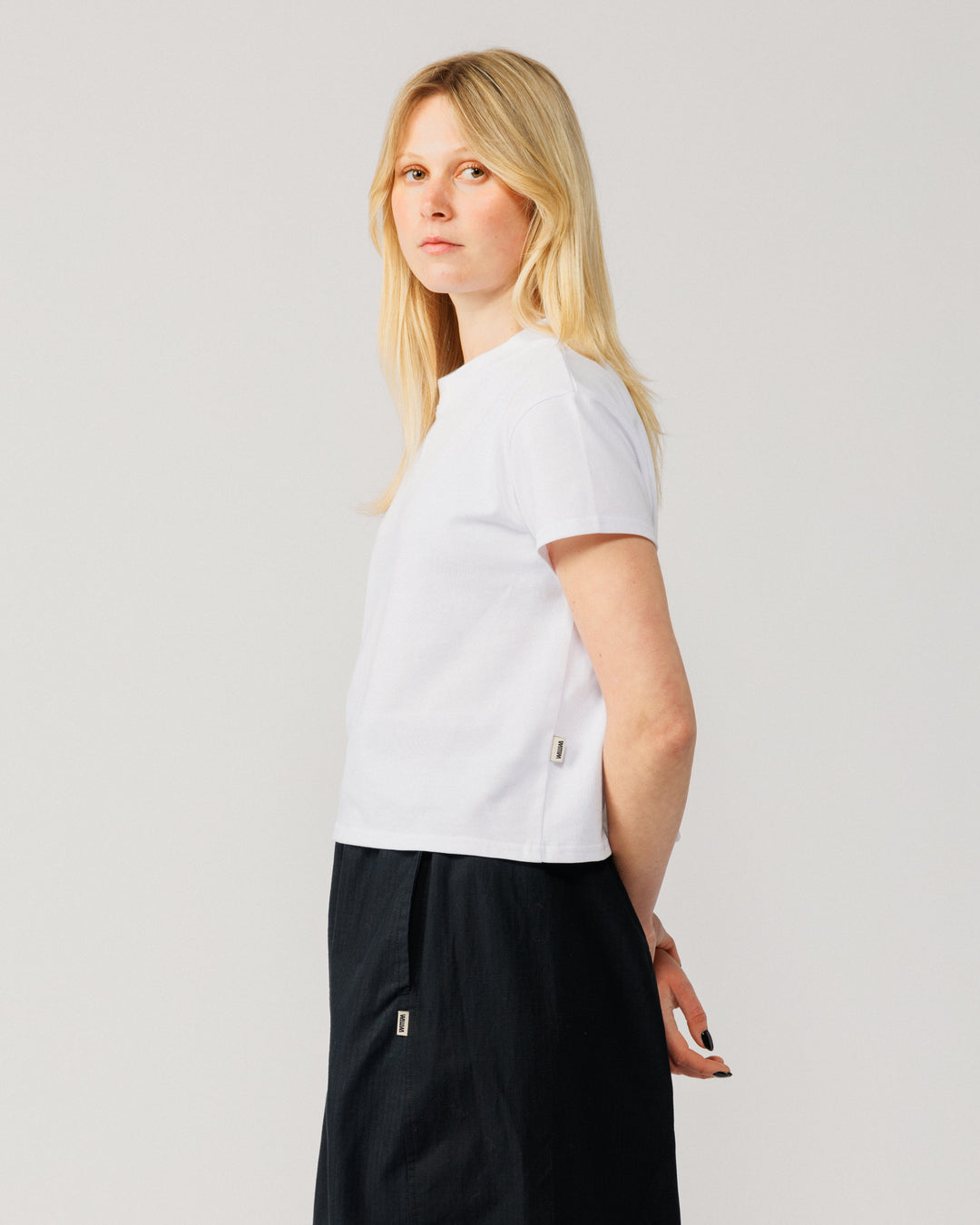 Mid-Weight Cropped Organic T-Shirt - White