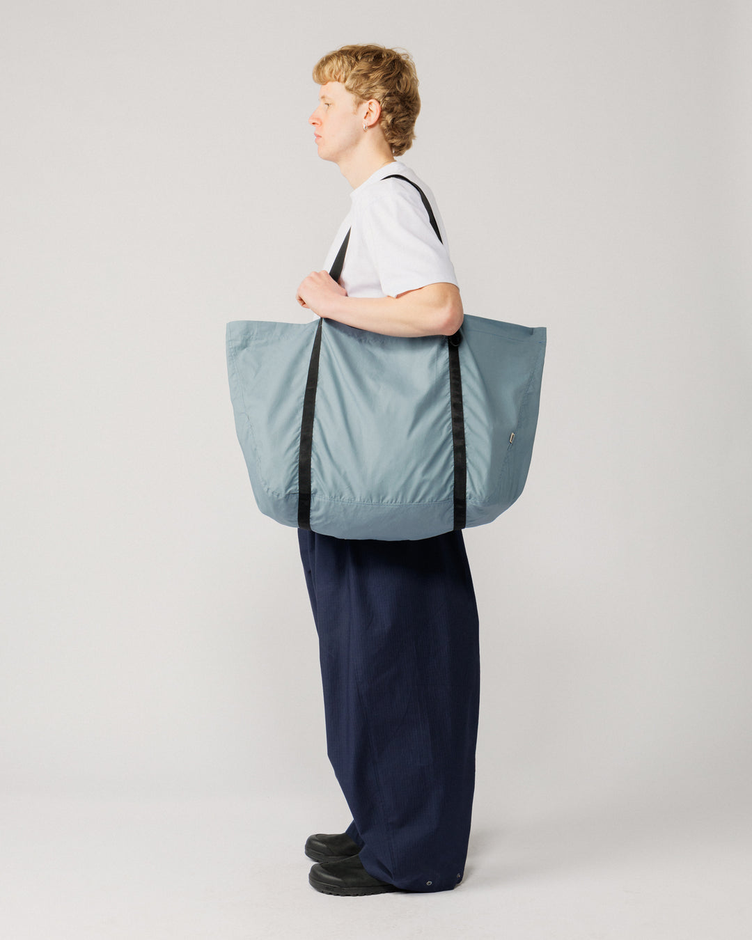 Oversized Packable Tote - Dusty Blue