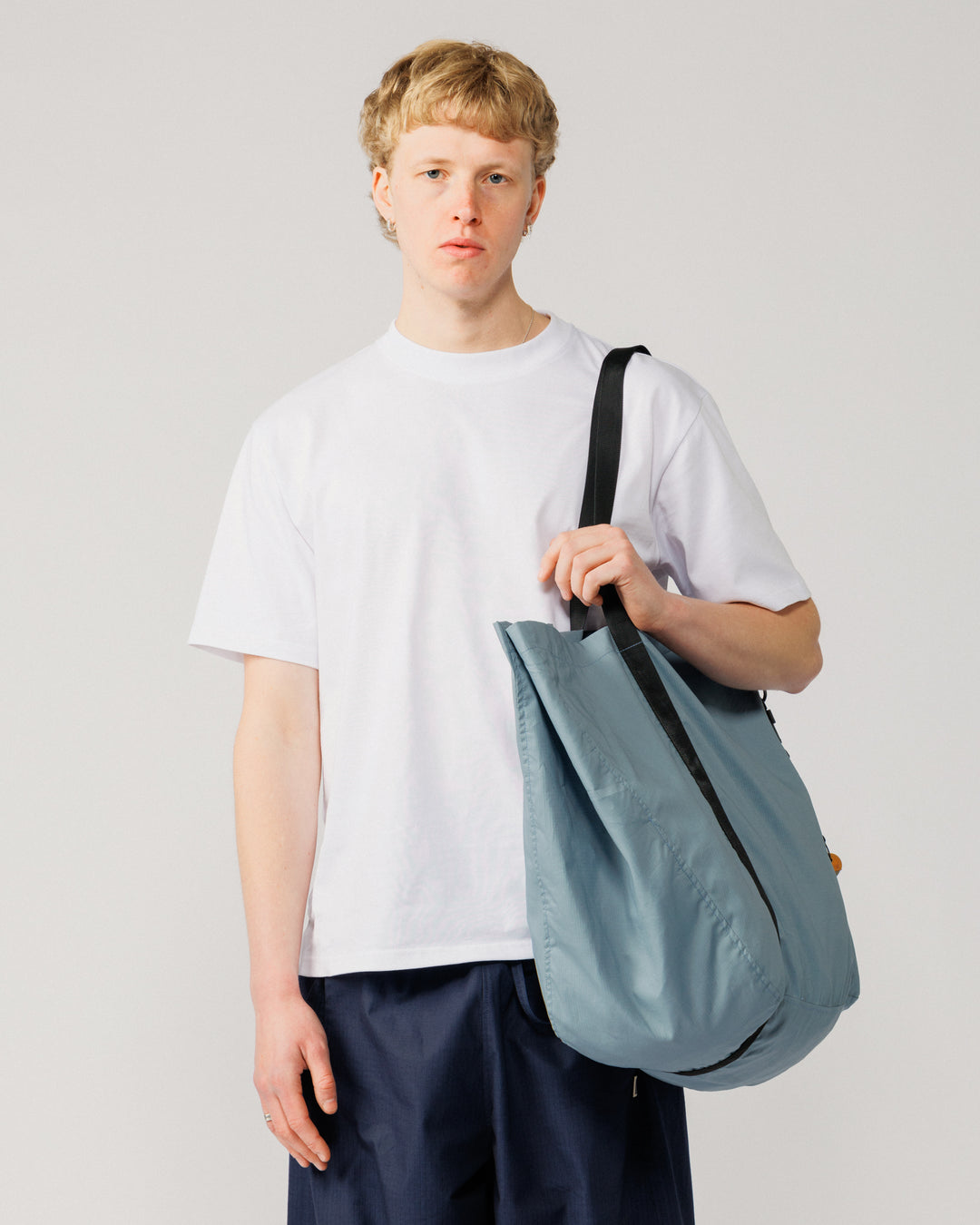 Oversized Packable Tote - Dusty Blue