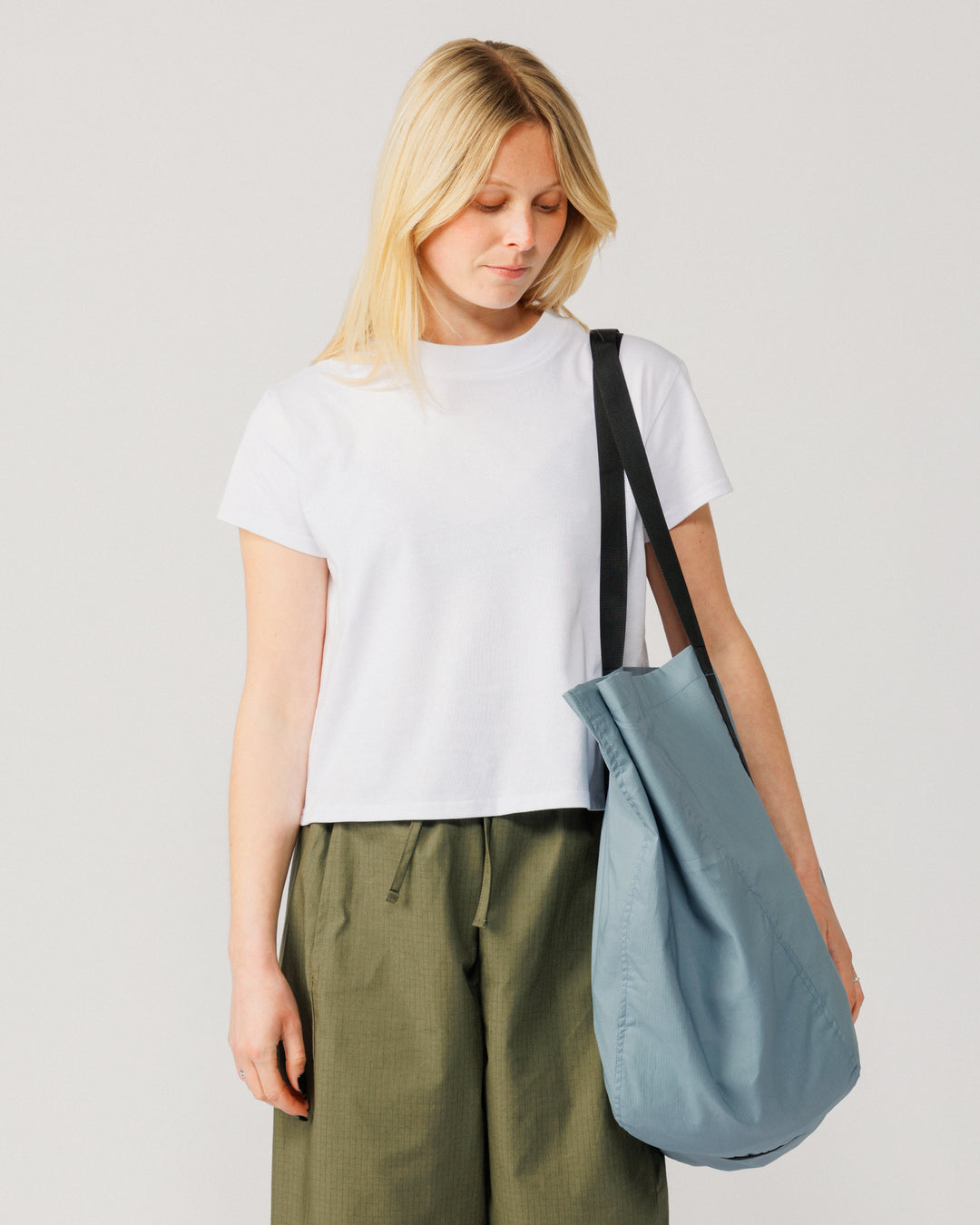 Oversized Packable Tote - Dusty Blue