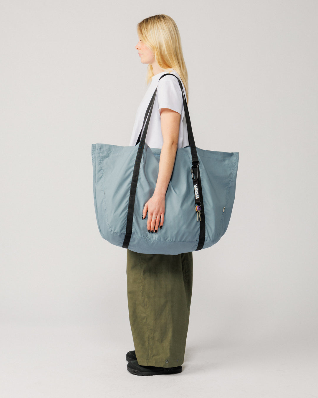 Oversized Packable Tote - Dusty Blue