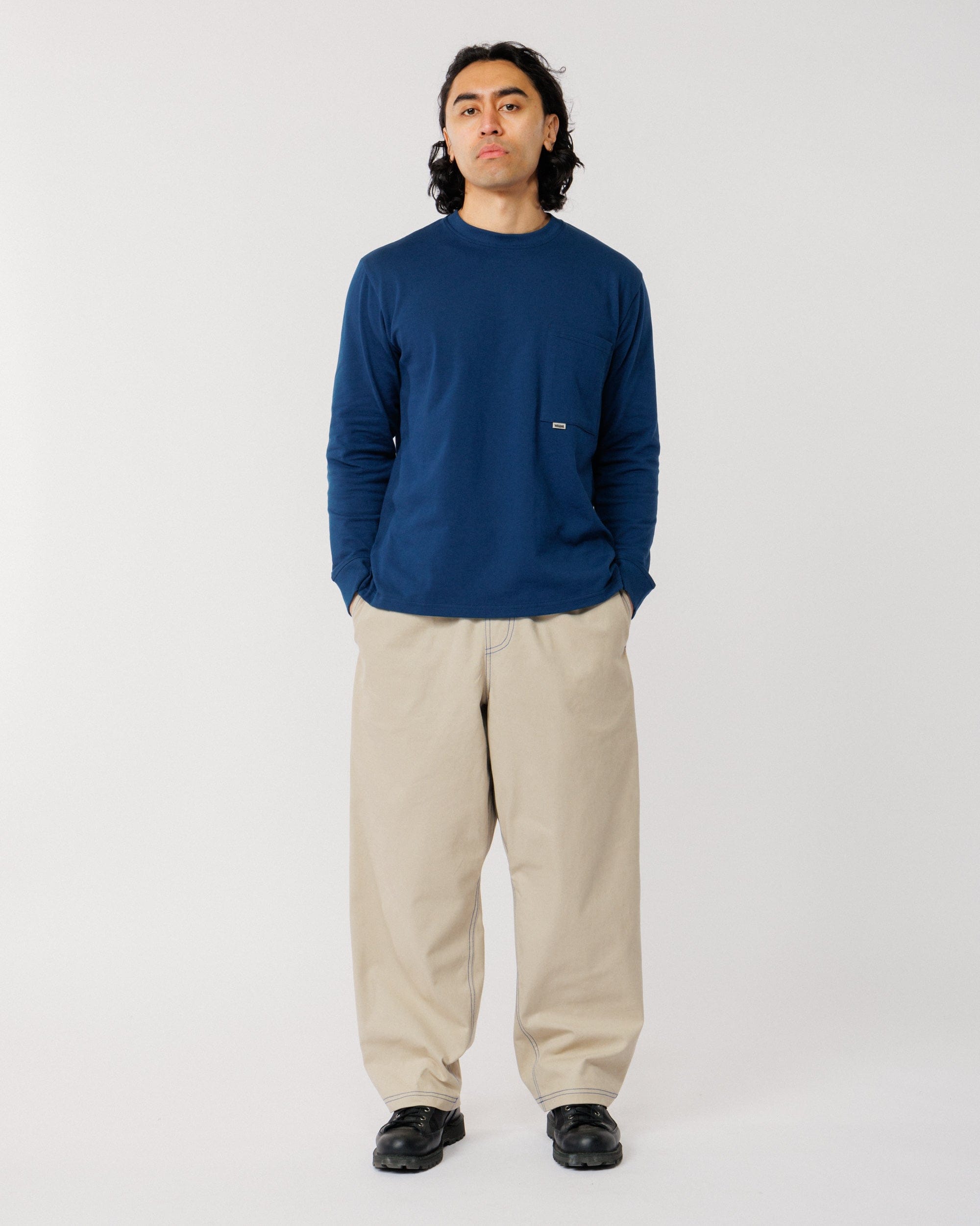 Zama Pant - Stone/Cobalt Contrast – WAWWA Ф