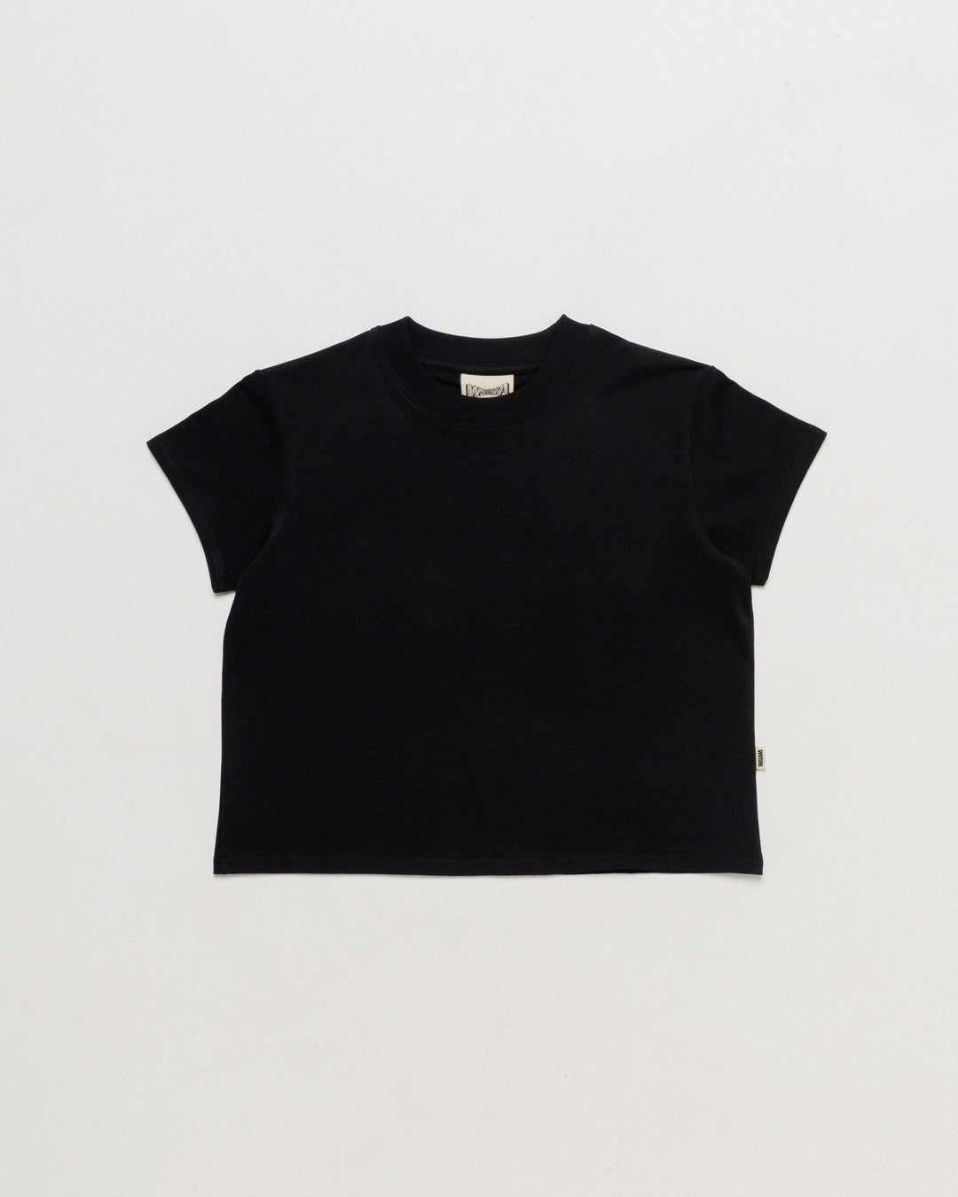 Mid-Weight Cropped Organic T-Shirt - Black