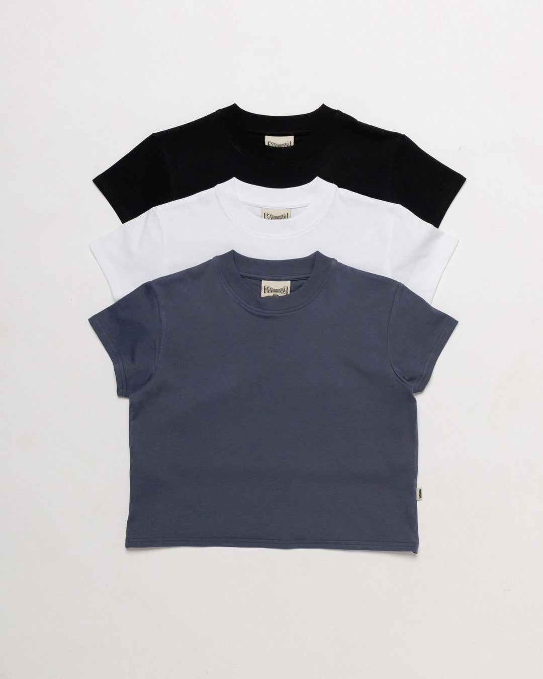 Mid-Weight Cropped Organic T-Shirt 3-Pack