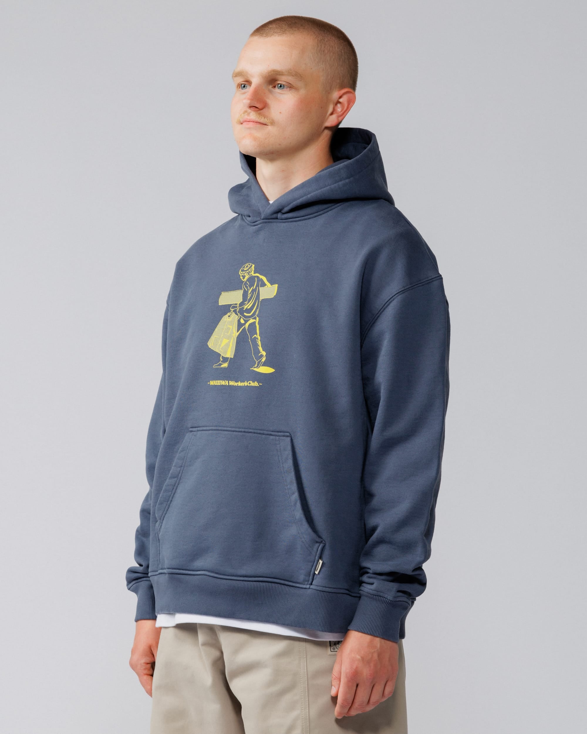 Studio Graphic Hoody - Washed Blue – WAWWA Ф