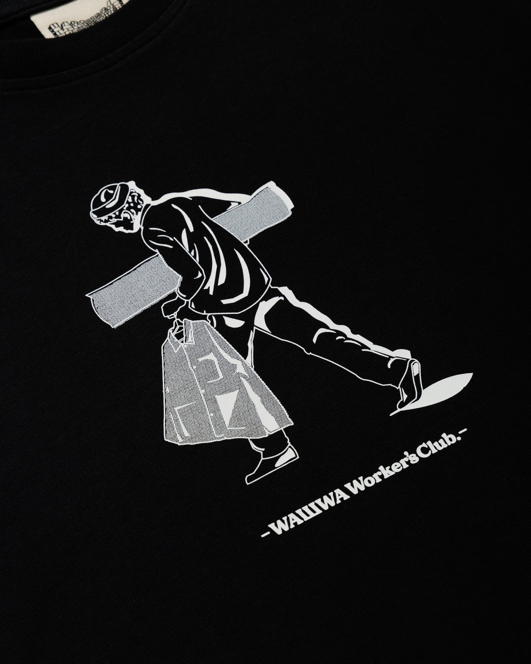 Cropped Workers Stride T-Shirt - Black