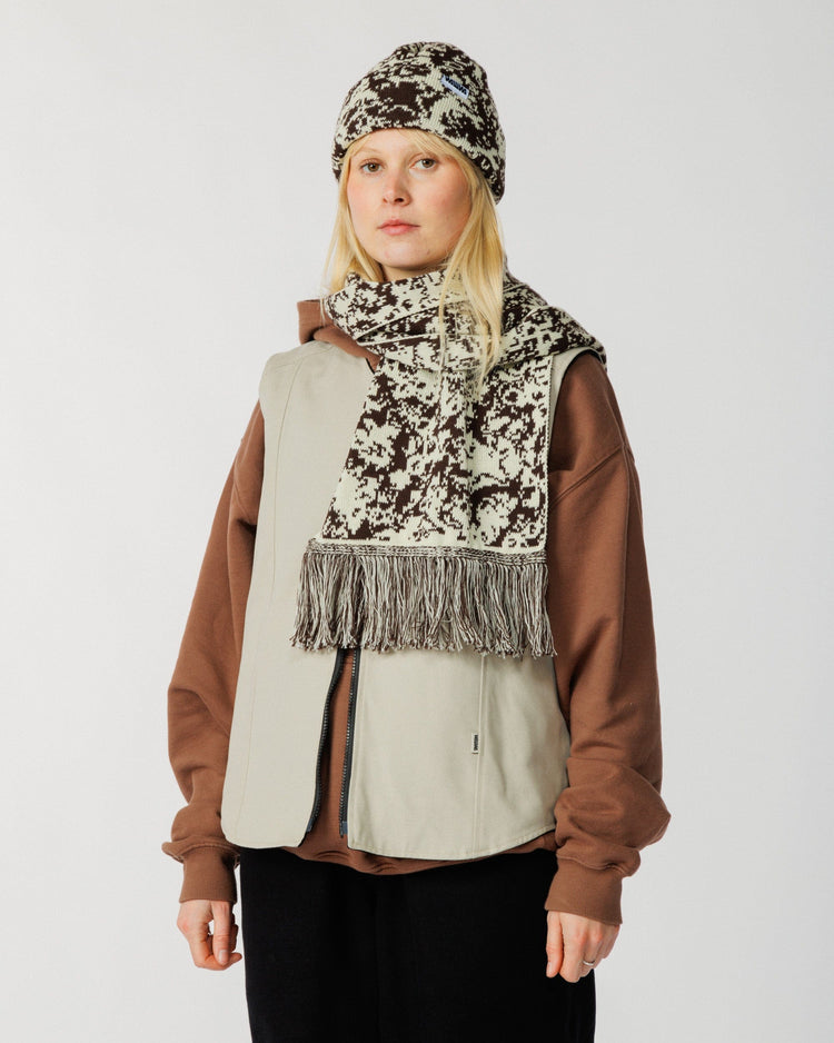 November Sacrf Barley & Hat Scarf Set - Brown & Natural – WAWWA Ф