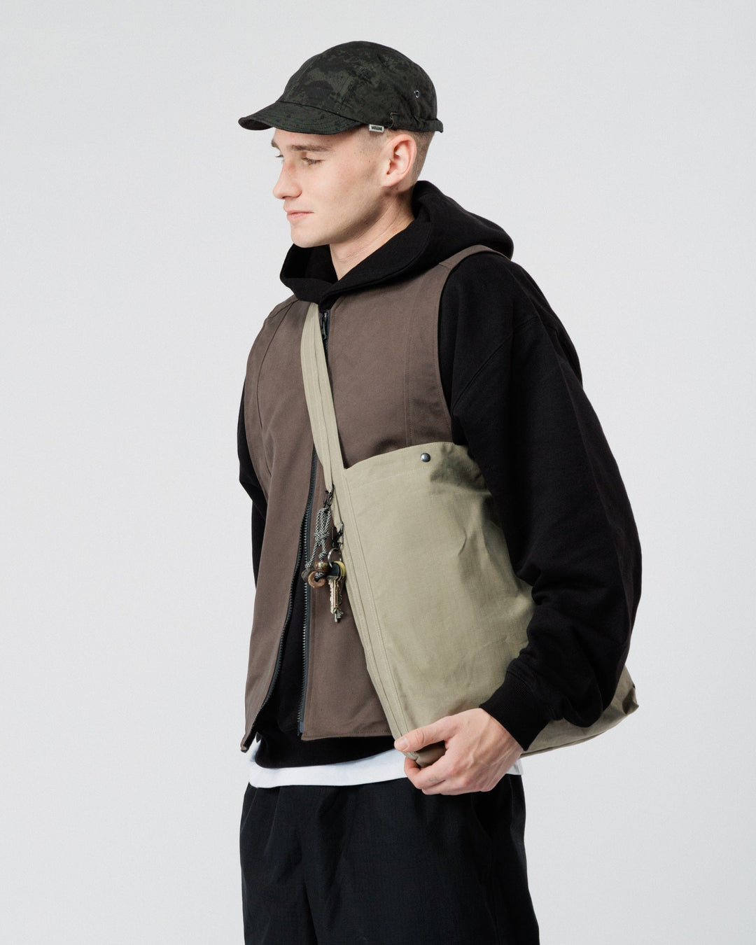 Water Resistant Bar Tack Tote - Stone