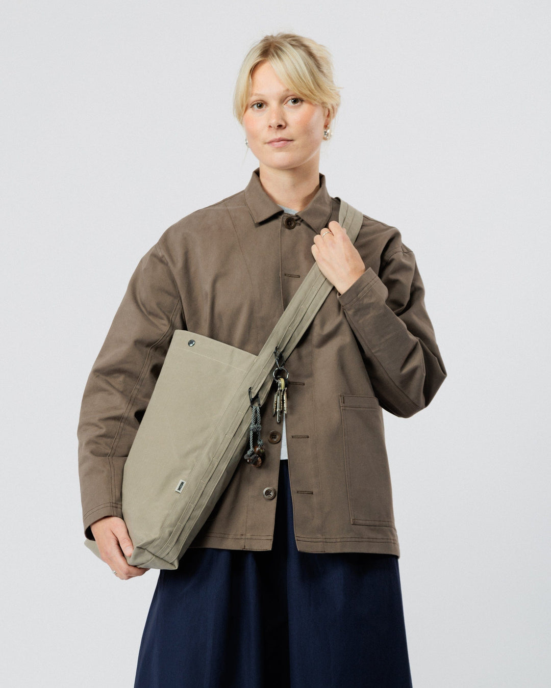 Water Resistant Bar Tack Tote - Stone