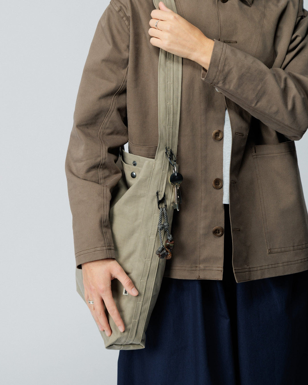 Water Resistant Bar Tack Tote - Stone