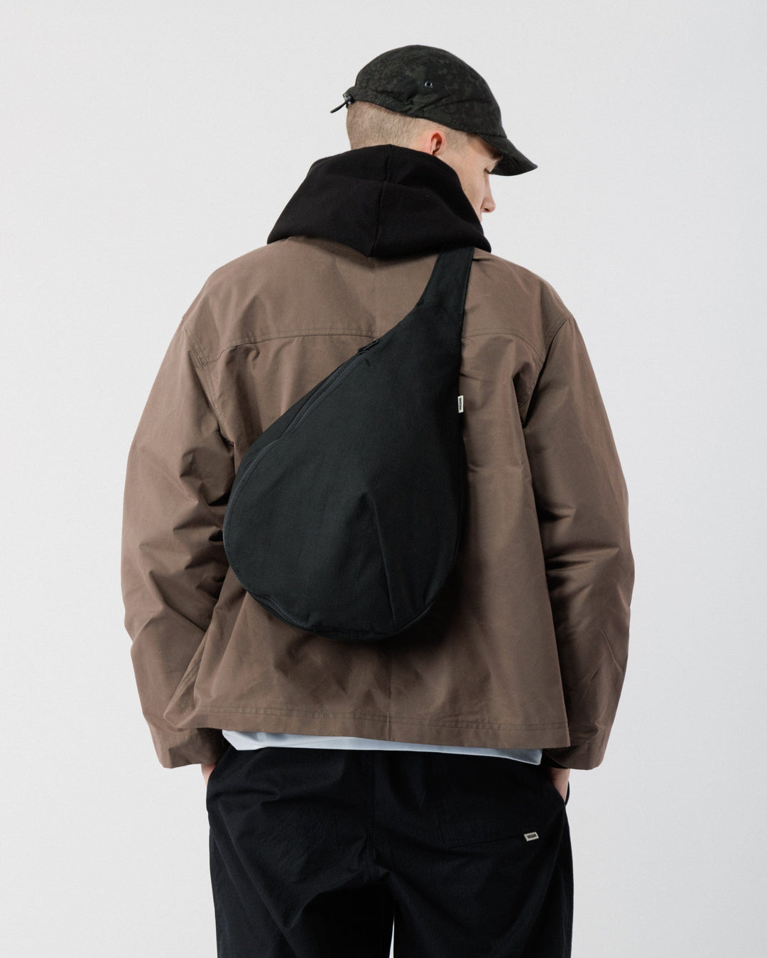 Crescent Crossbody Sling Bag - Black