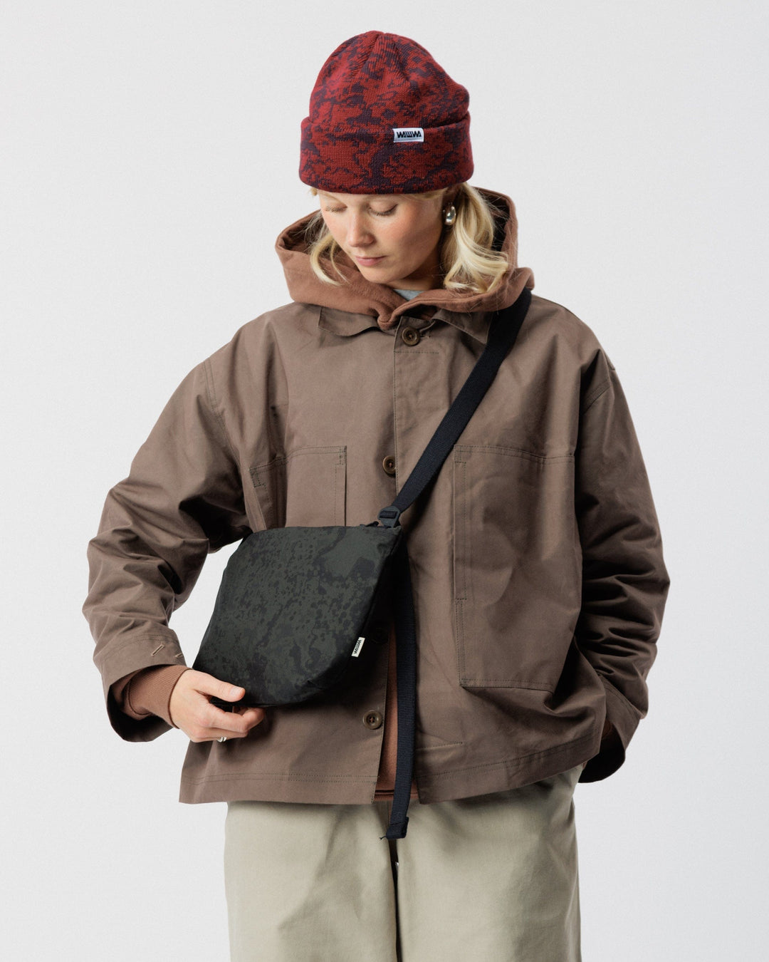 Mini Water Resistant Messenger Bag - Black Ink