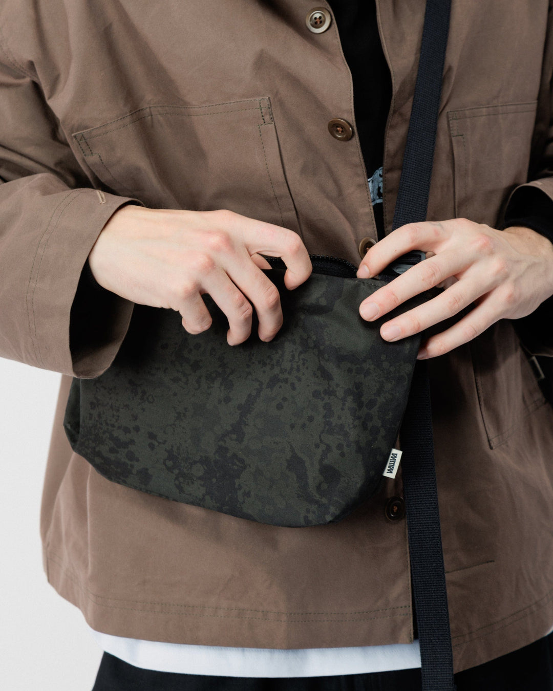 Mini Water Resistant Messenger Bag - Black Ink