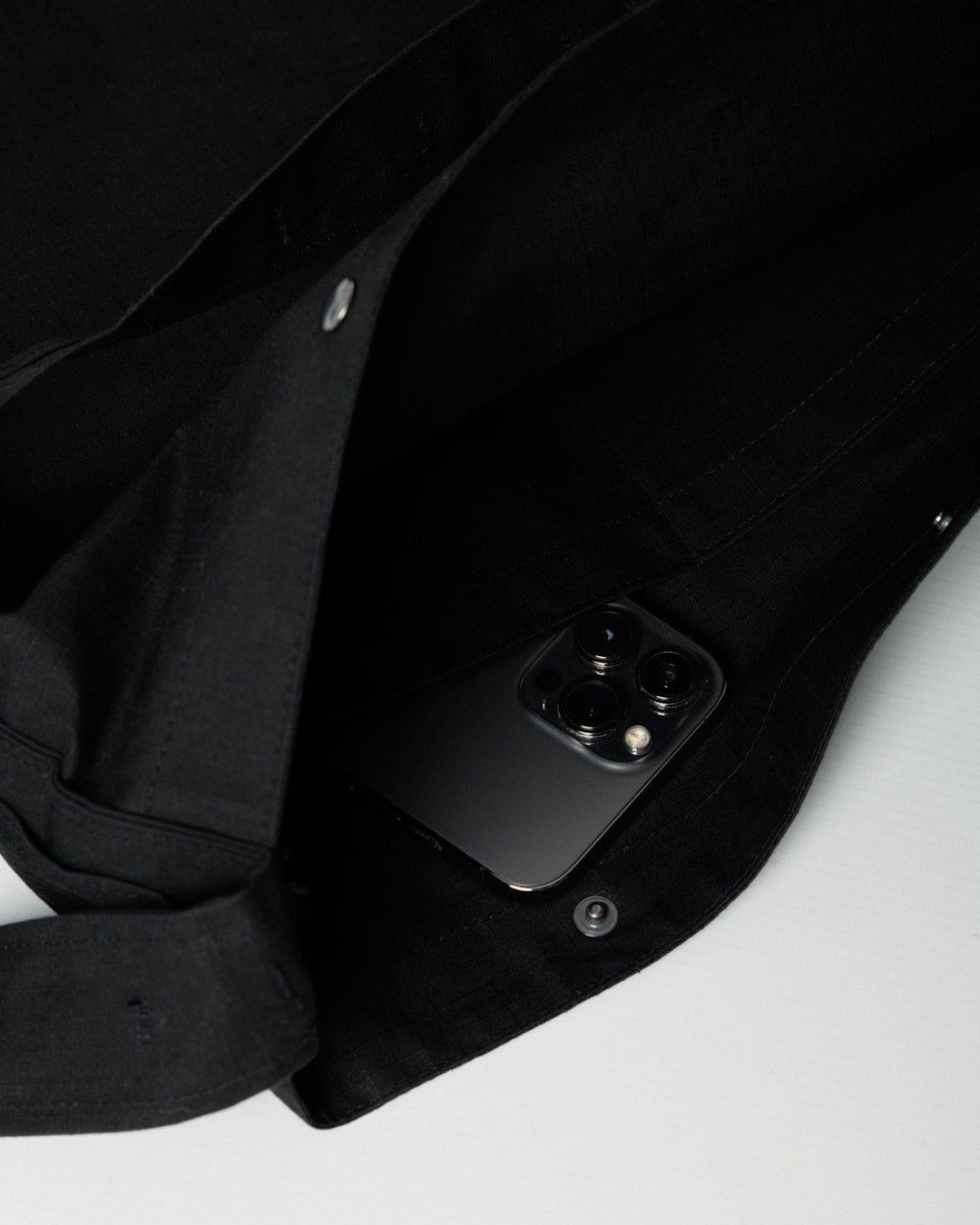 Water Resistant Bar Tack Tote - Black