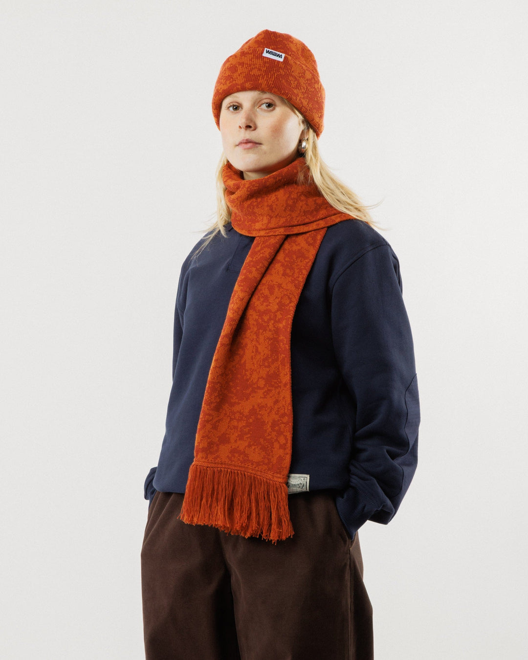 Barley Hat & Scarf Gift Set - Terracotta & Rust