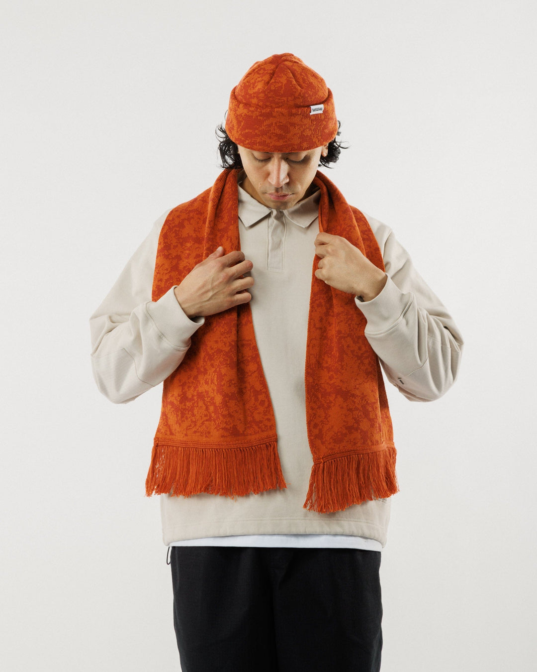 Barley Hat & Scarf Gift Set - Terracotta & Rust